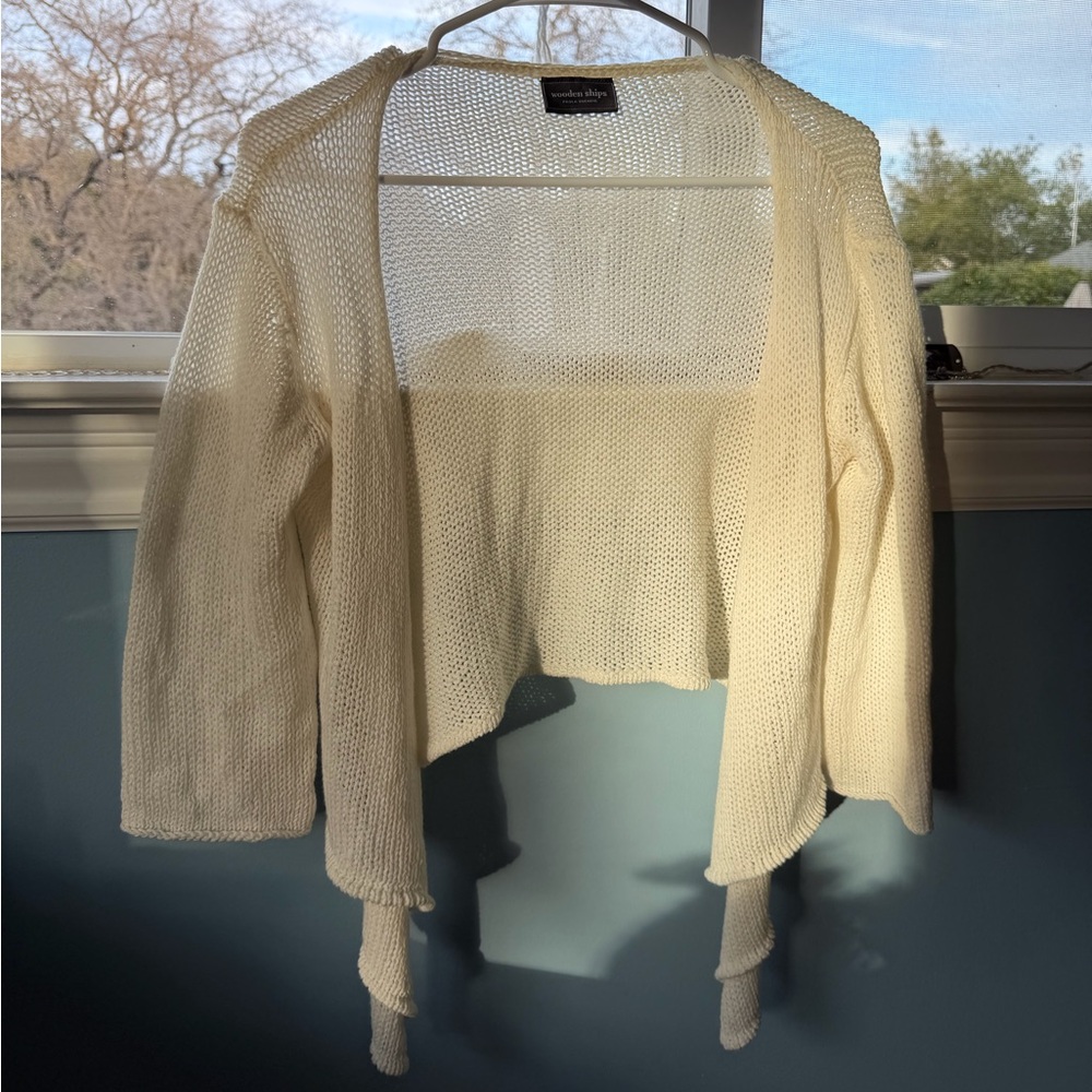 wooden ships mesh/knit cardigan